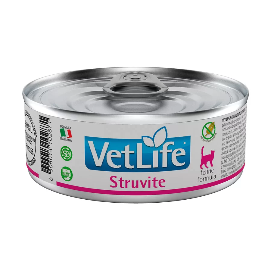 Ração Úmida Lata Farmina Vet Life Feline para Gatos Struvite 85g