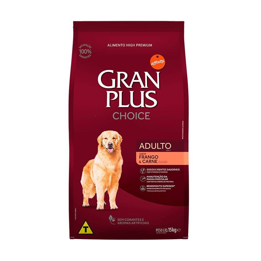 Ração GranPlus Choice Cães Adultos Frango e Carne – 15kg
