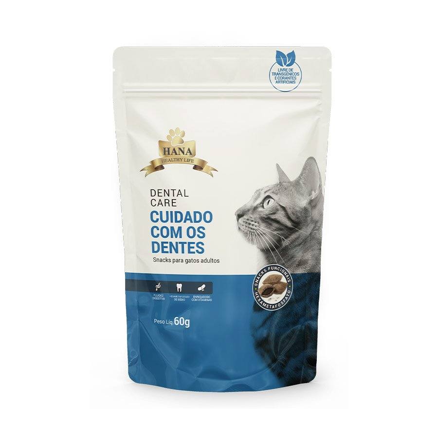 Petisco Snack Hana Nuggets Healthy Life Para Gatos - Dental Care 60g