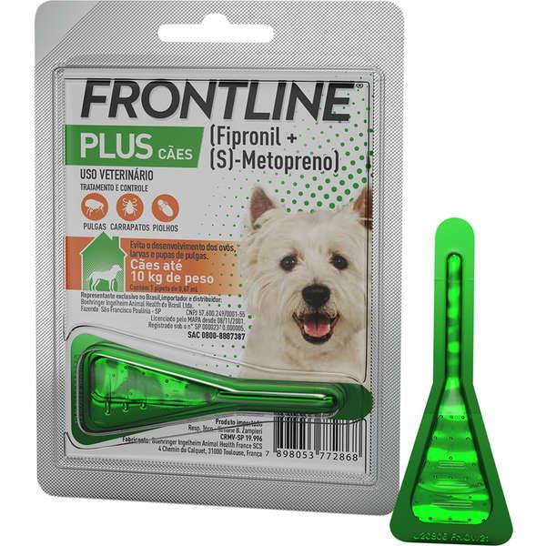 Frontline Plus Antipulgas e Carrapatos Para Cães Até 10kg
