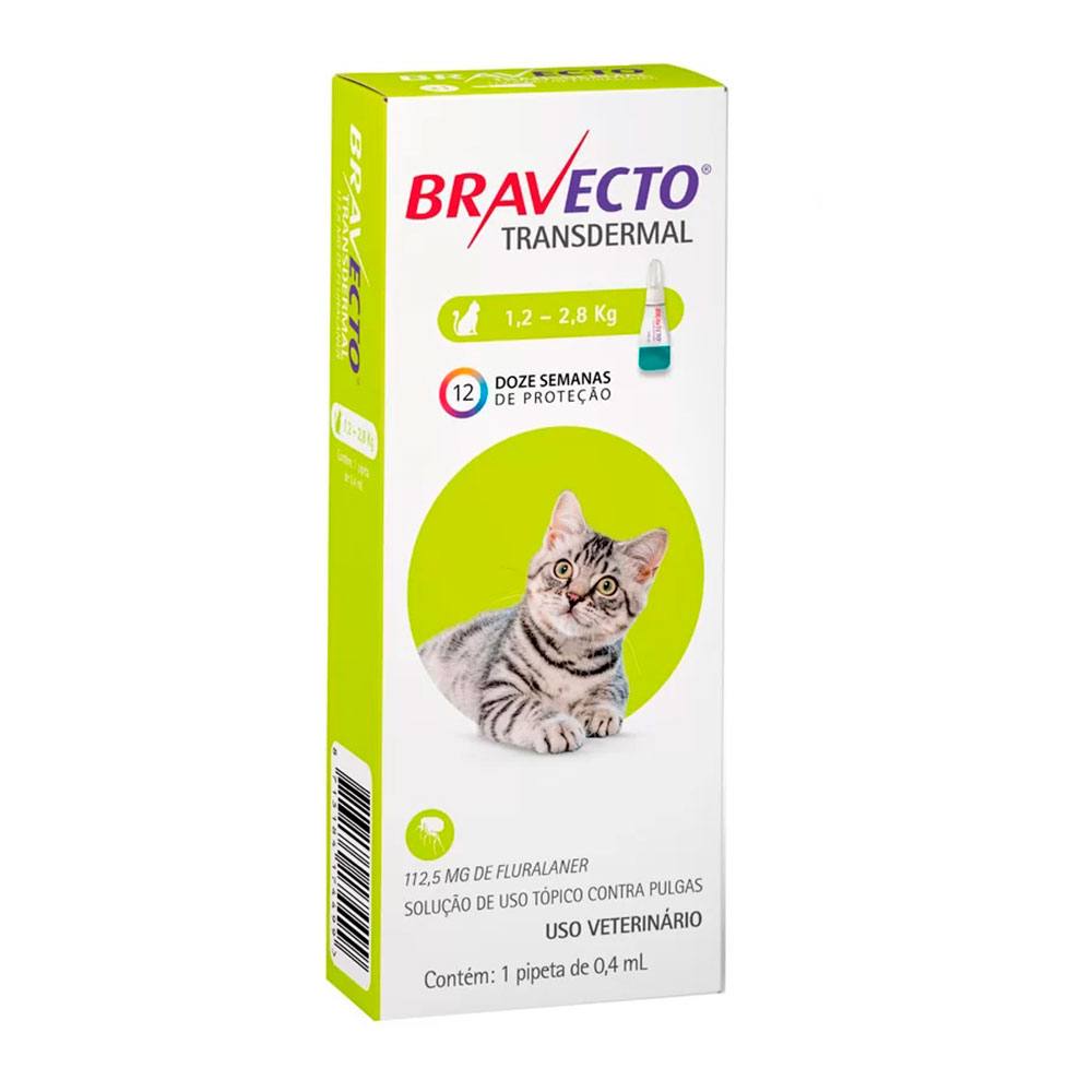 Bravecto Transdermal Antipulgas MSD Para Gatos 1,2 A 2,8kg