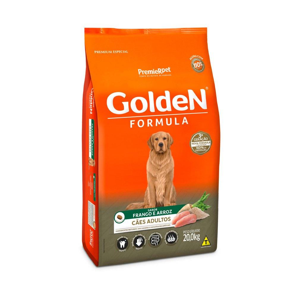 Ração Golden Fórmula Cães Adultos Frango e Arroz 20kg