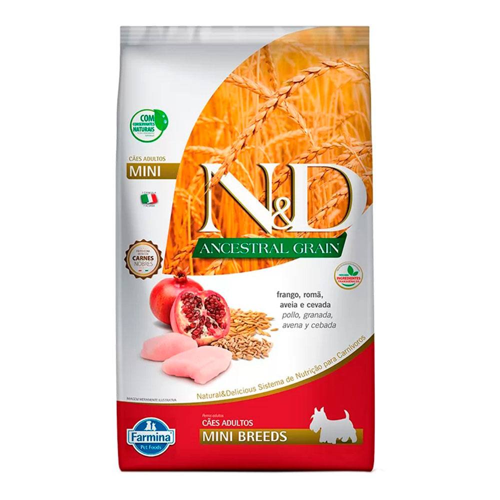 Ração Farmina N&D Ancestral Grain Cães Adultos Raças Mini Sabor Frango - 800g