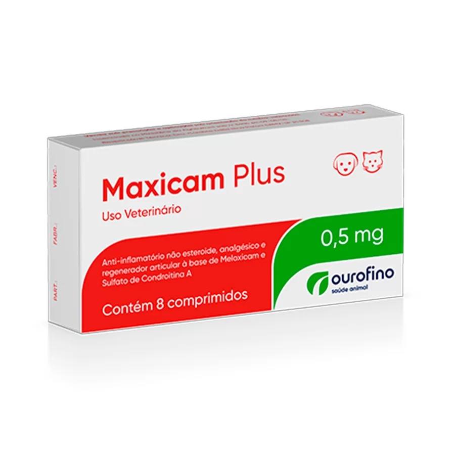 Maxicam Plus 0,5mg Ourofino com 8 Comprimidos