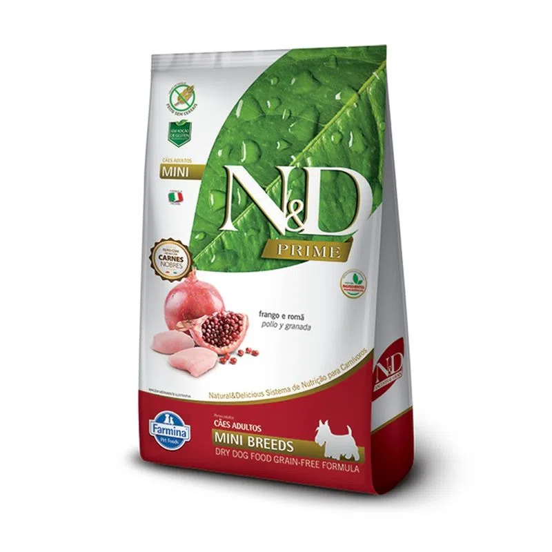 Ração N&D Prime Para Cães Adultos Raças Pequenas Sabor Frango e Romã - 10,1kg