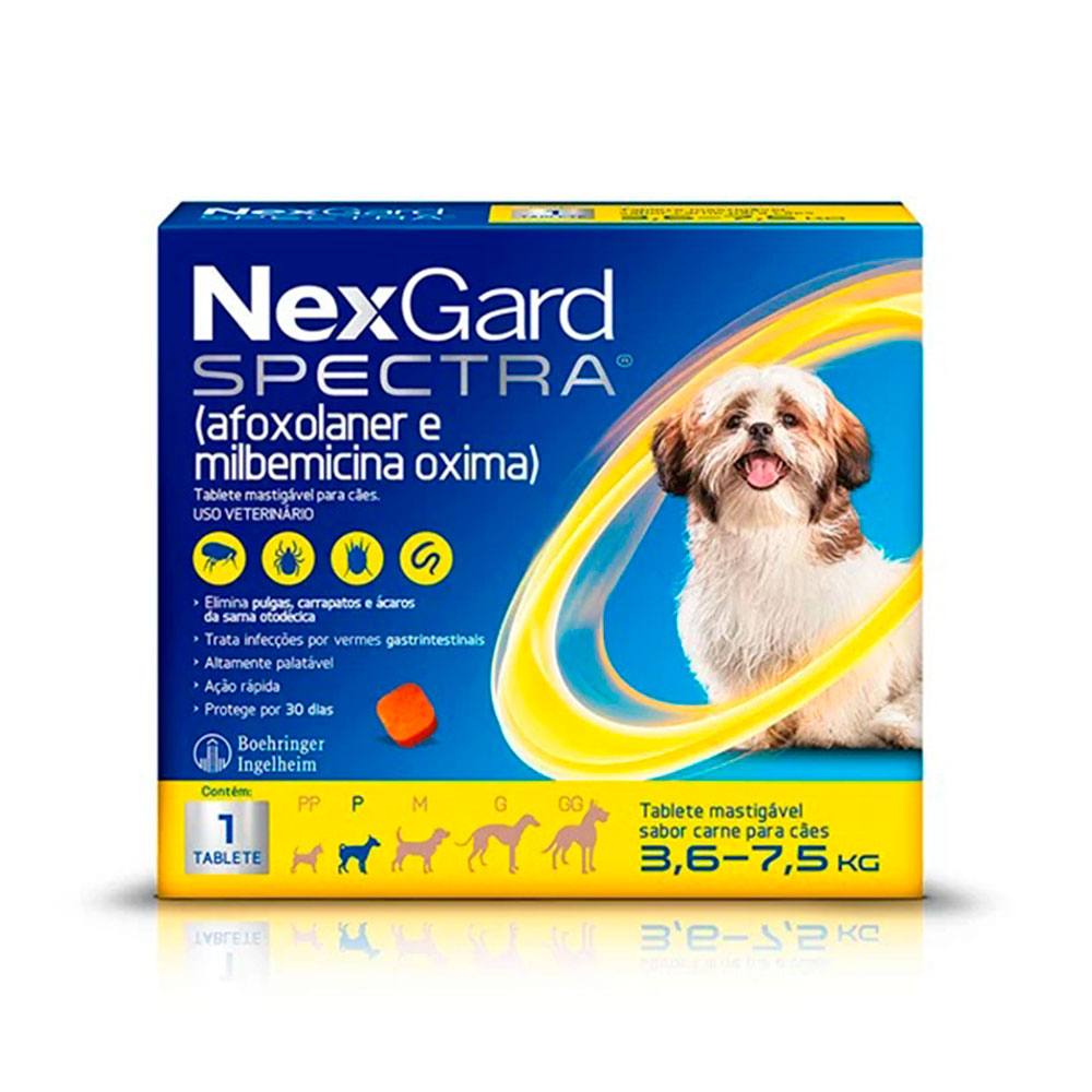 NexGard Spectra Antipulgas E Carrapatos Para Cães De 3,6 A 7,5kg