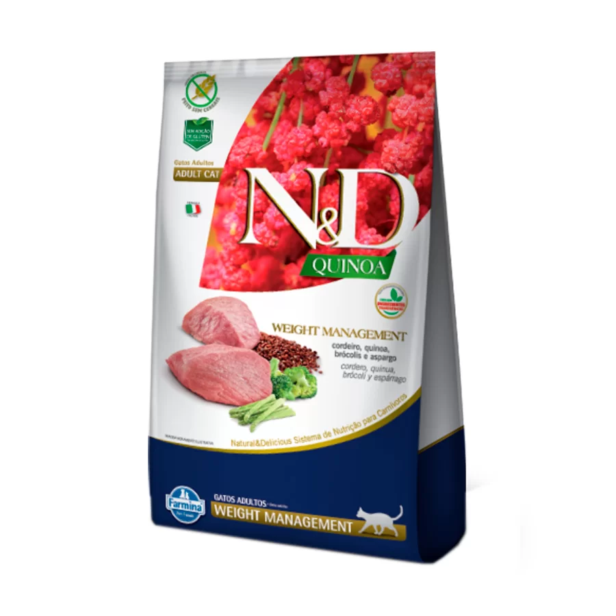 Ração Quinoa Weight N&D Para Gatos Adultos Sabor Cordeiro - 1,5kg
