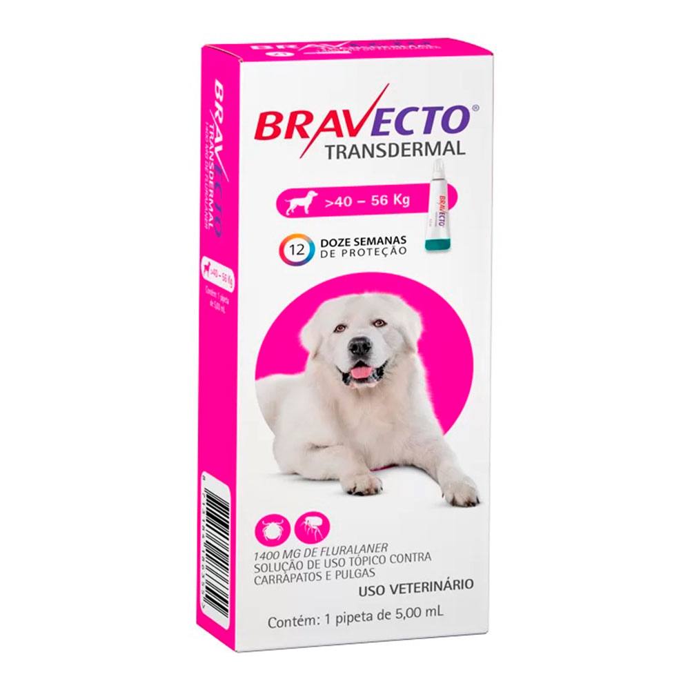 Bravecto Transdermal Antipulgas e Carrapatos MSD Para Cães 40 a 56kg