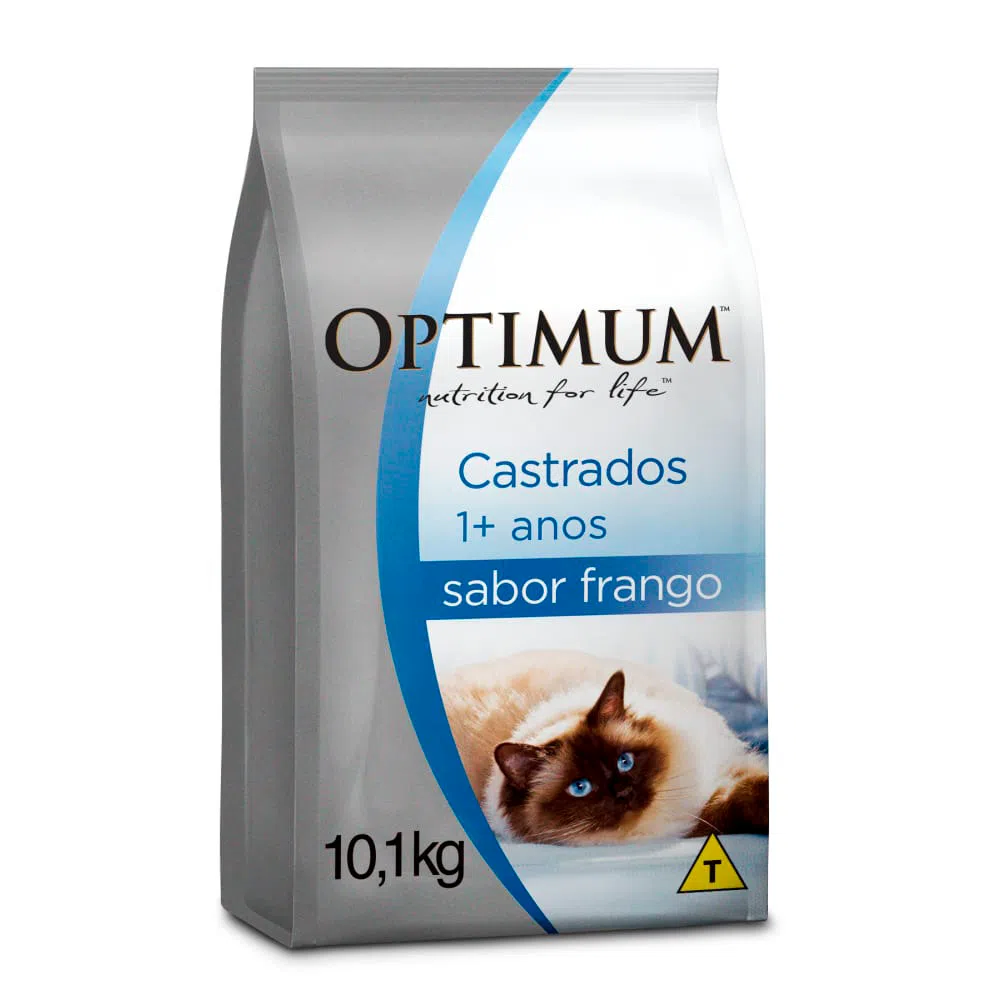 Ração Optimum Gatos Adultos Castrados Frango - 10,1kg