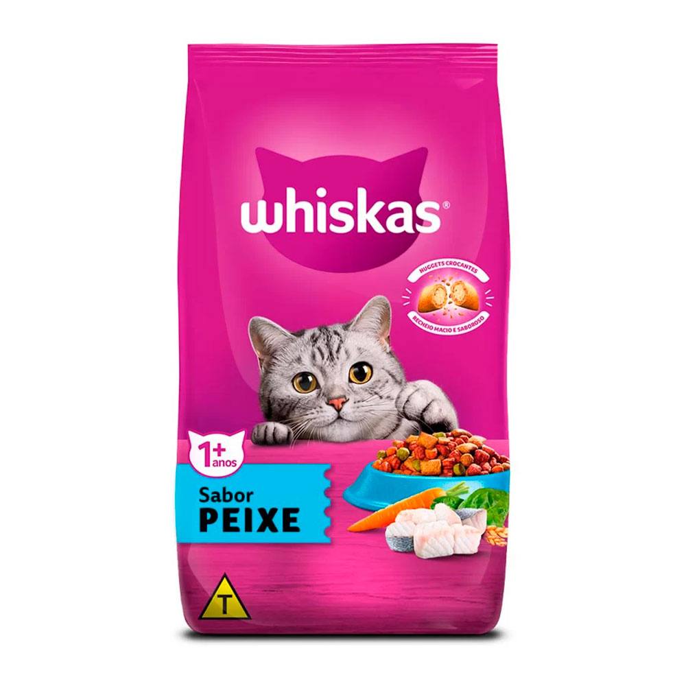 Ração Whiskas Para Gatos Adultos Sabor Peixe 3kg
