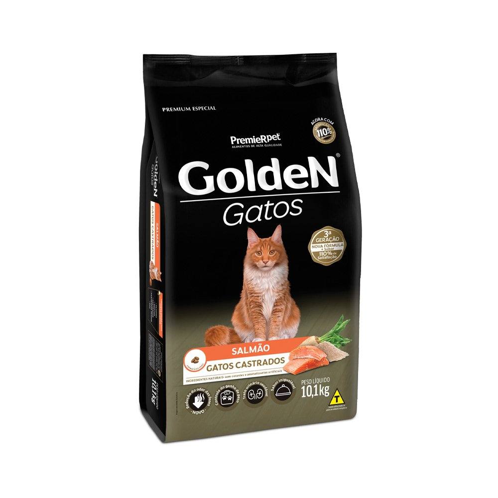 Ração Golden Gatos Adultos Castrados Salmão 10,1kg