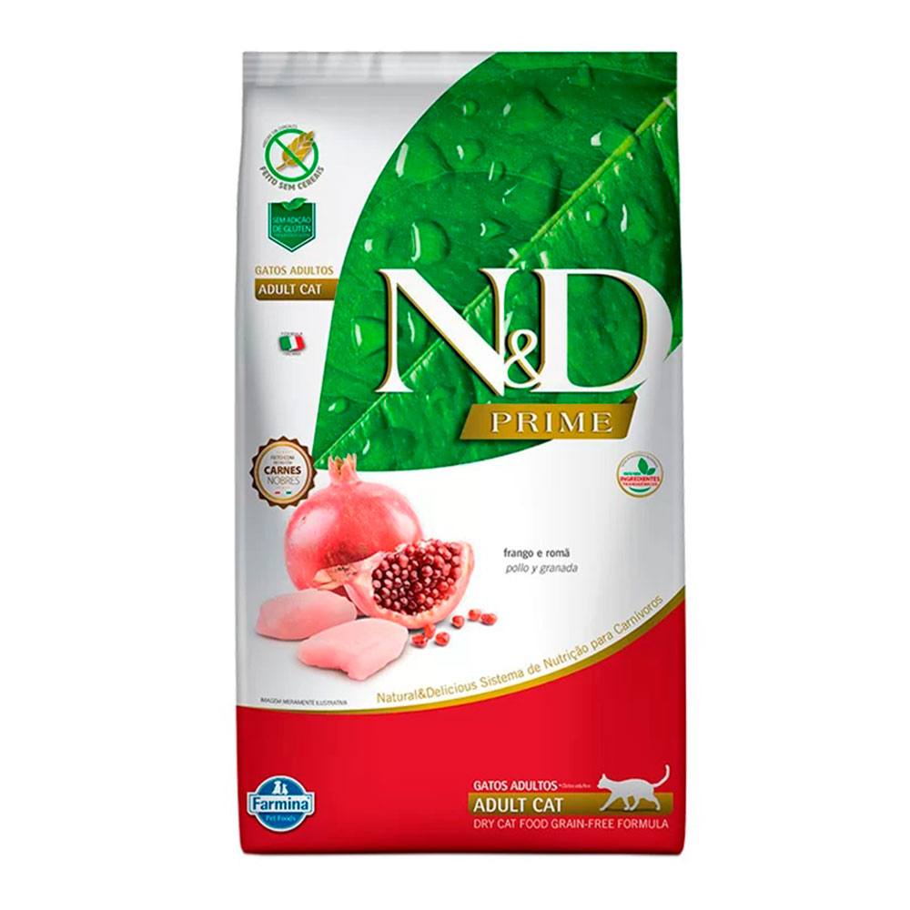 Ração Farmina N&D Prime Para Gatos Adultos Sabor Frango e Romã - 7,5kg