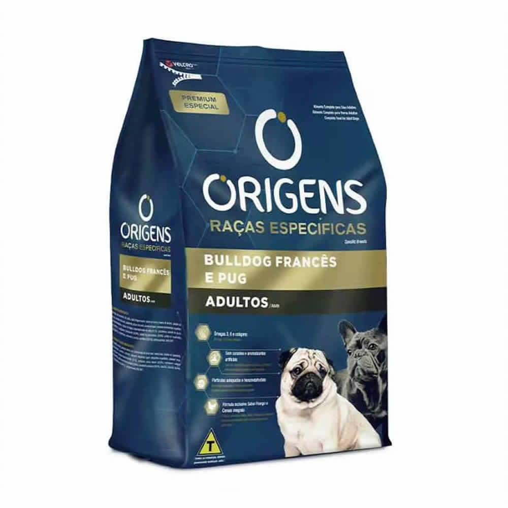 Ração Origens Raças Especificas Para Bulldog Francês e Pug Adultos - 1kg
