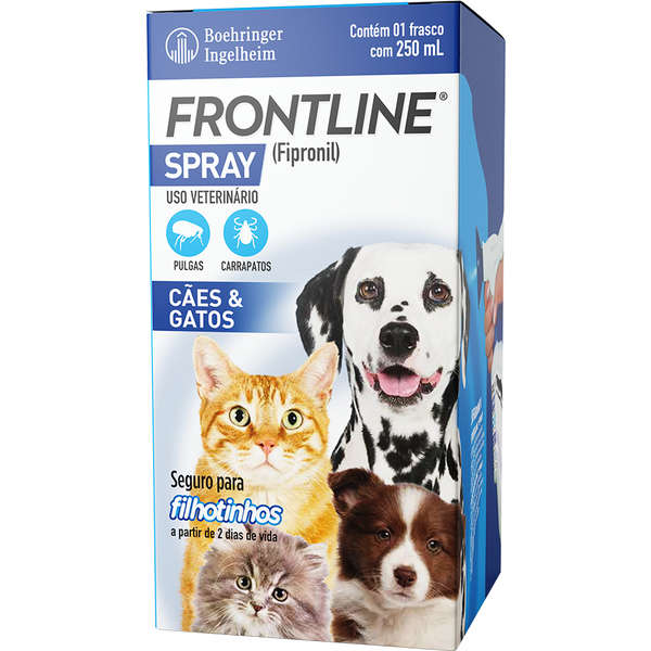 Frontline Antipulgas e Carrapatos Spray Para Cães e Gatos – 250mL