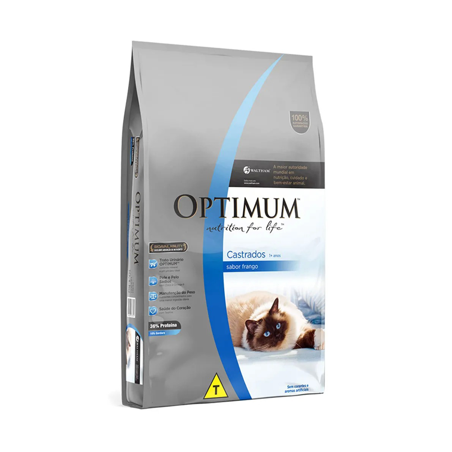 Ração Optimum Dry Cat Adultos Castrados Frango - 1kg