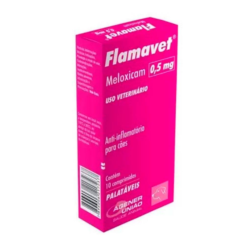 Flamavet 0,5mg Para Cães Agener União Com 10 Comprimidos
