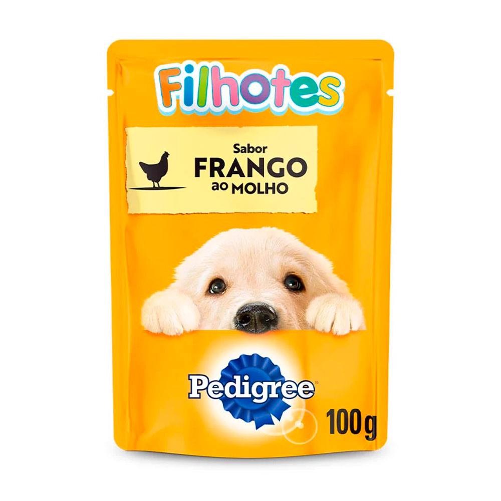 Ração Úmida Pedigree Sachê Cães Filhotes Frango ao Molho 100g