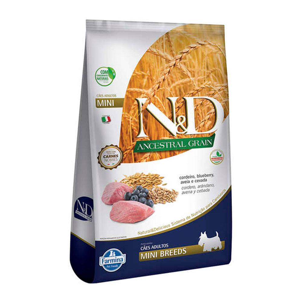 Ração Farmina N&D Ancestral Grain Para Cães Adultos Mini Sabor Cordeiro - 10,1kg