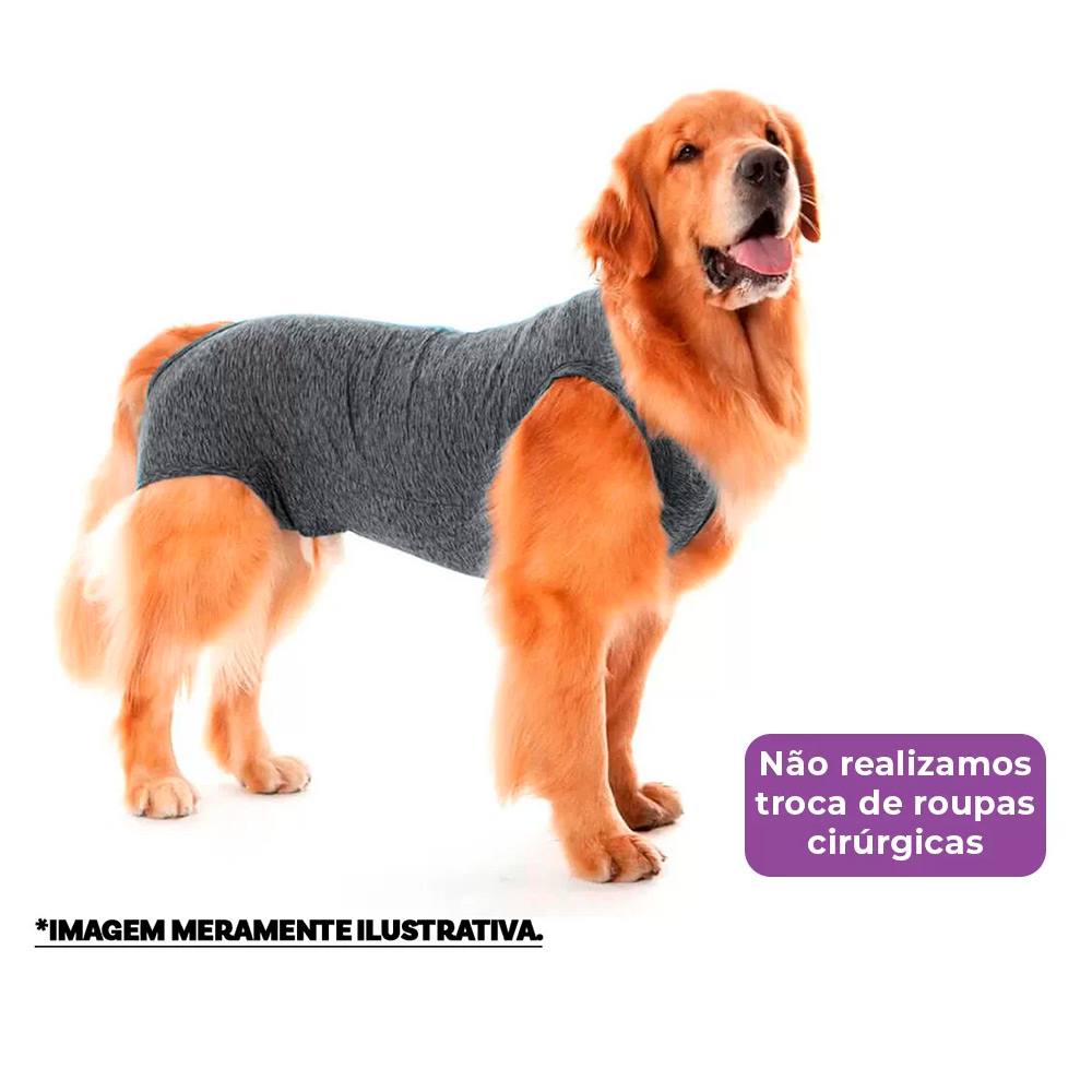Roupa Pós-Cirúrgica Pet Gaby Suplex Cinza Mescla - Tam.02