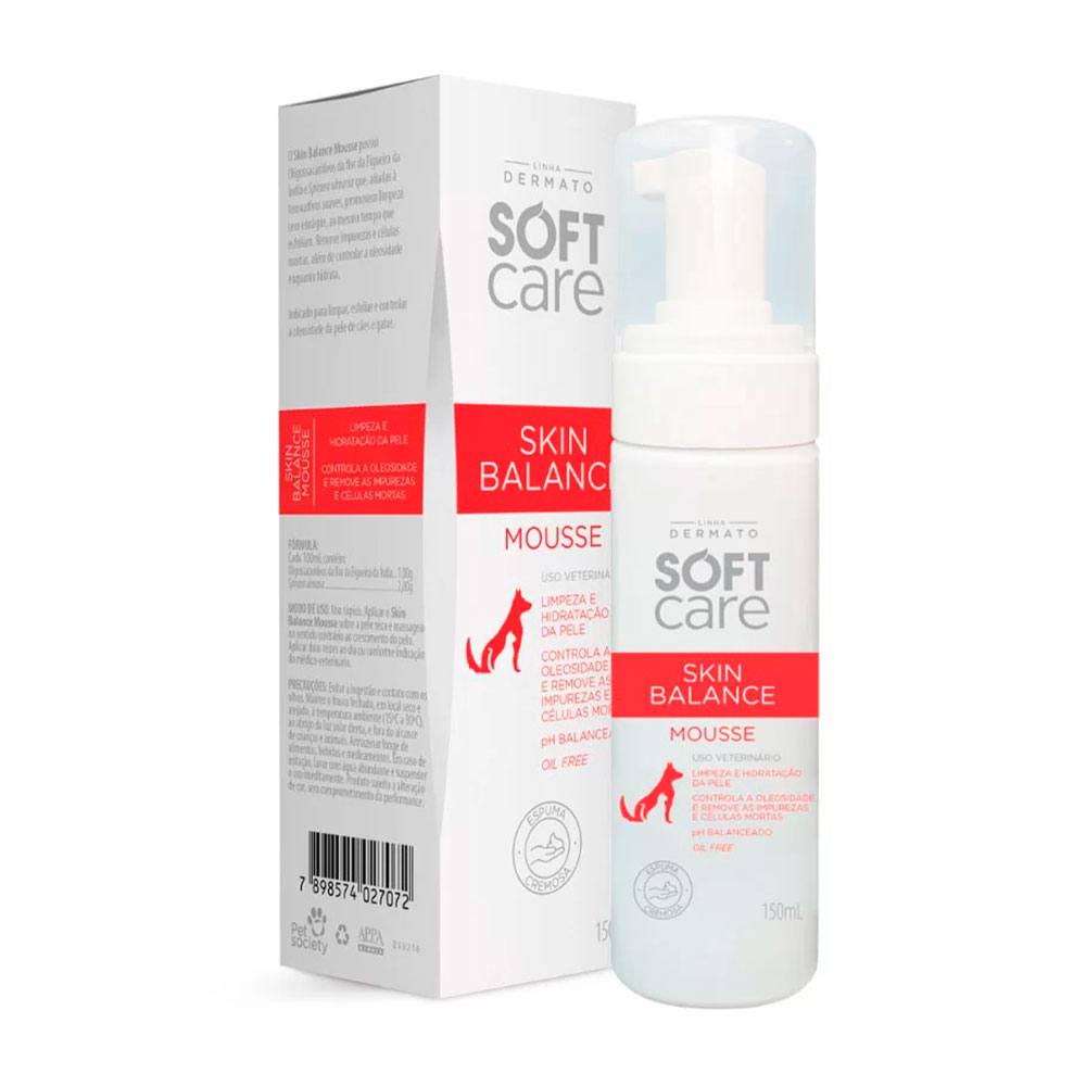 Mousse de Limpeza Soft Care Skin Balance Para Cães e Gatos 150mL