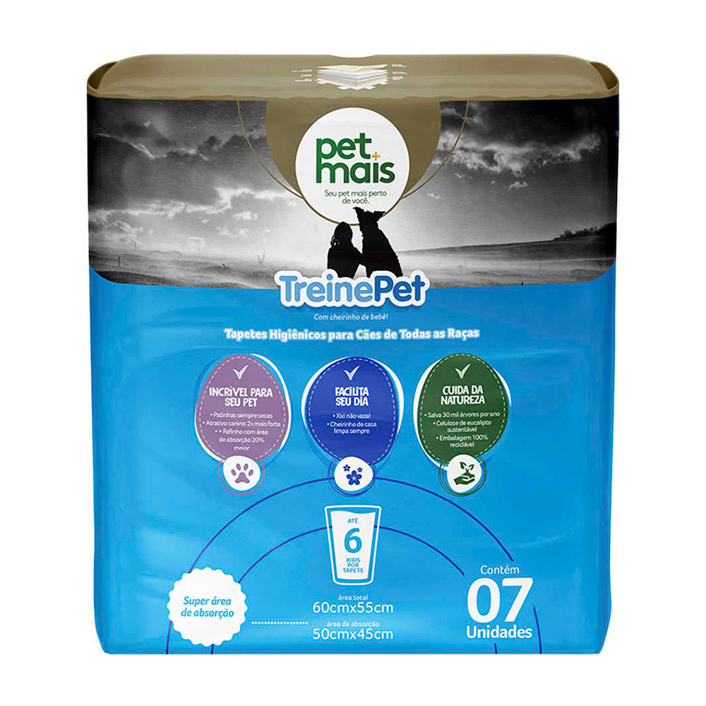 Tapete Higiênico Para Cães TreinePet Petmais 7 Unidades