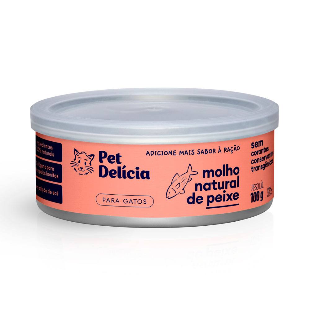 Molho Natural Para Gatos Pet Delícia - Peixe 100g