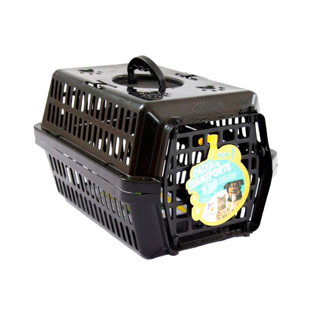 Caixa de Transporte Para Cães e Gatos Alvorada Pet Black Nº3