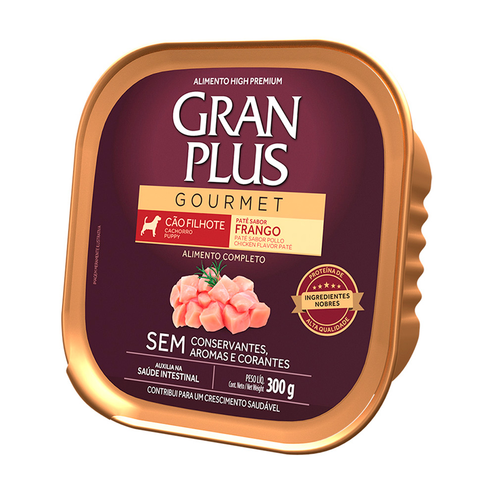 Ração Úmida GranPlus Gourmet Para Cães Filhotes Patê Frango 300g