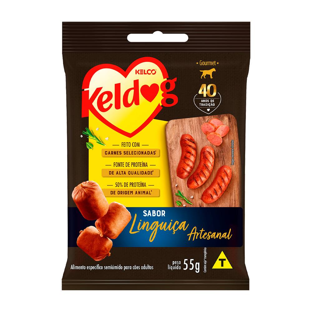 Bifinho Keldog Gourmet Para Cães Sabor Linguiça Artesanal 55g