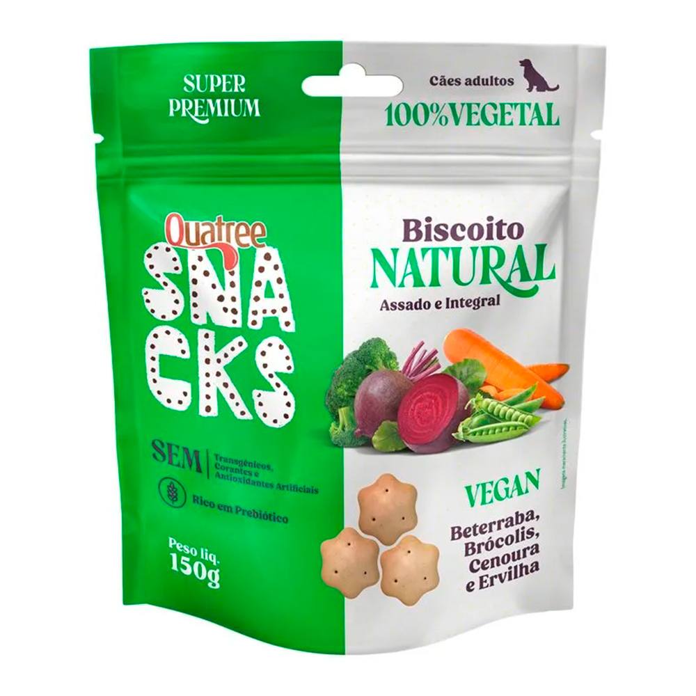 Biscoito Quatree Natural Snacks Para Cães Adultos Vegan 150g
