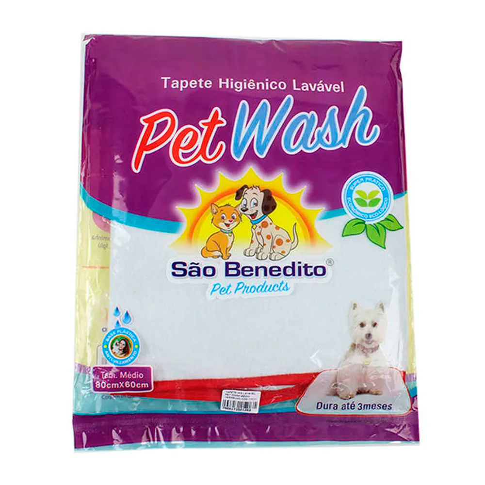 Tapete Higiênico Lavável Para Cães Pet Wash São Benedito Vermelho Médio