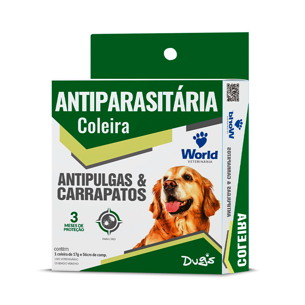 Coleira Antipulgas e Carrapatos Para Cães Dug’s World 56cm