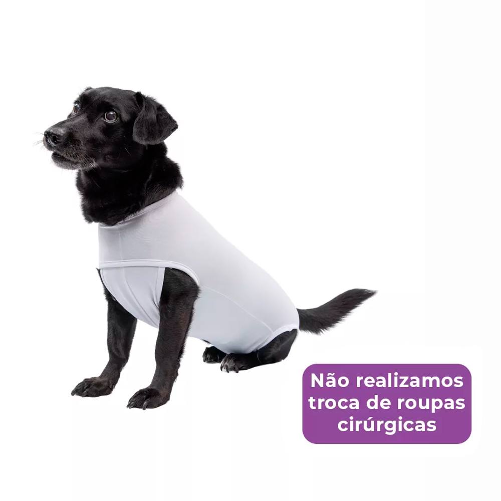 Roupa Pós Cirúrgica Dry Fit Lavipet Branca Tam.06