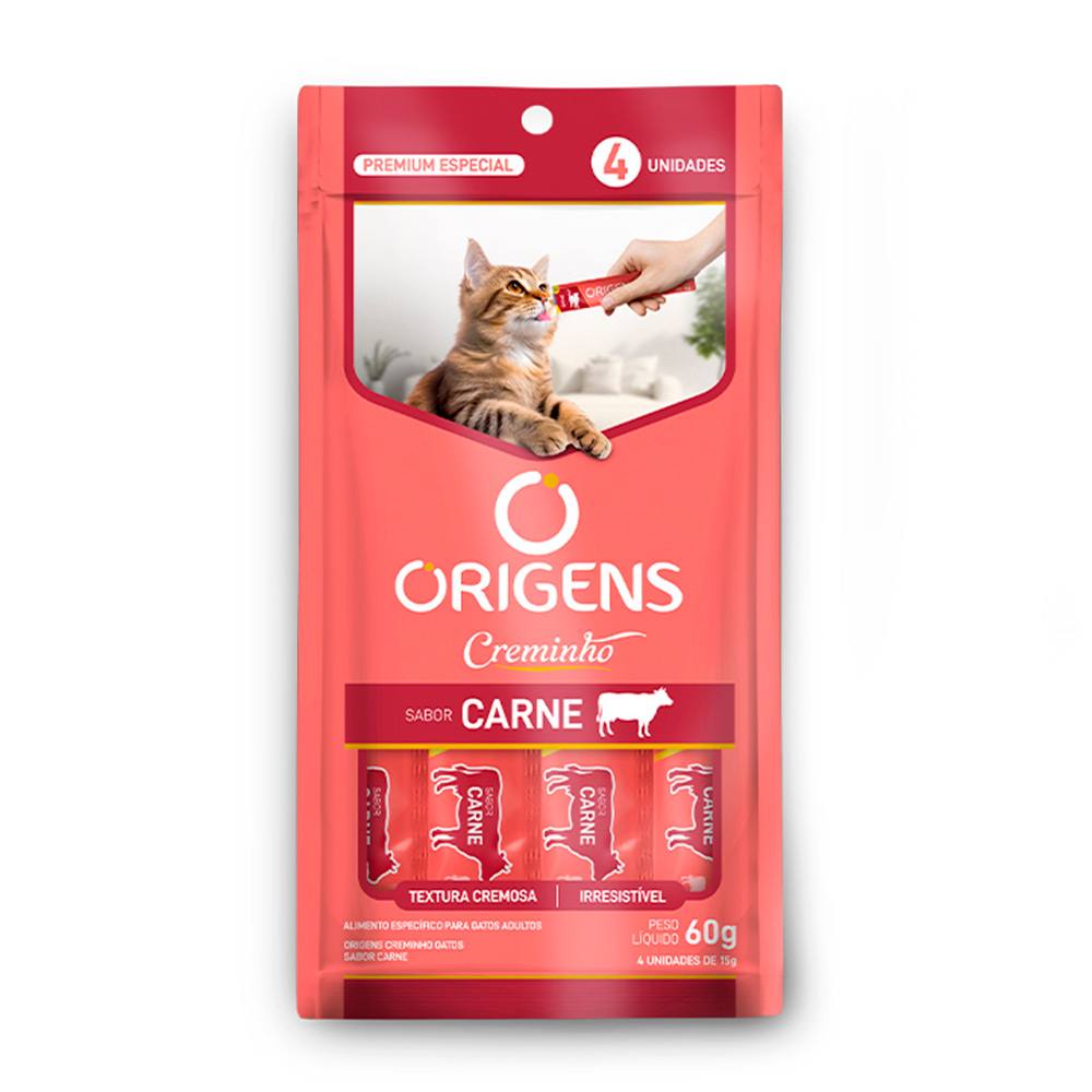 Petisco Origens Creminho Para Gatos Sabor Carne 60g