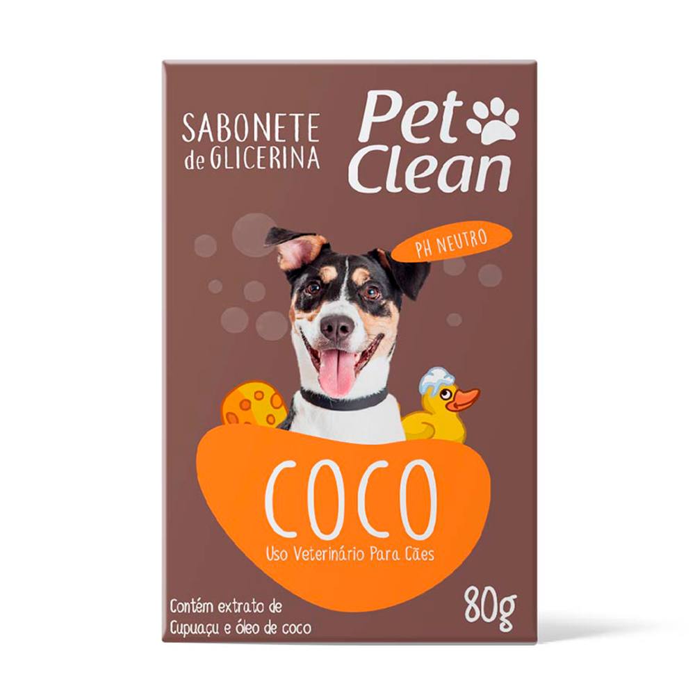 Sabonete Pet Clean Coco Para Cães e Gatos 80g
