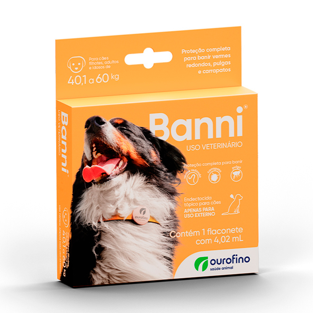 Antipulgas Banni para Cães 40,1kg até 60kg Ourofino 1 Pipeta