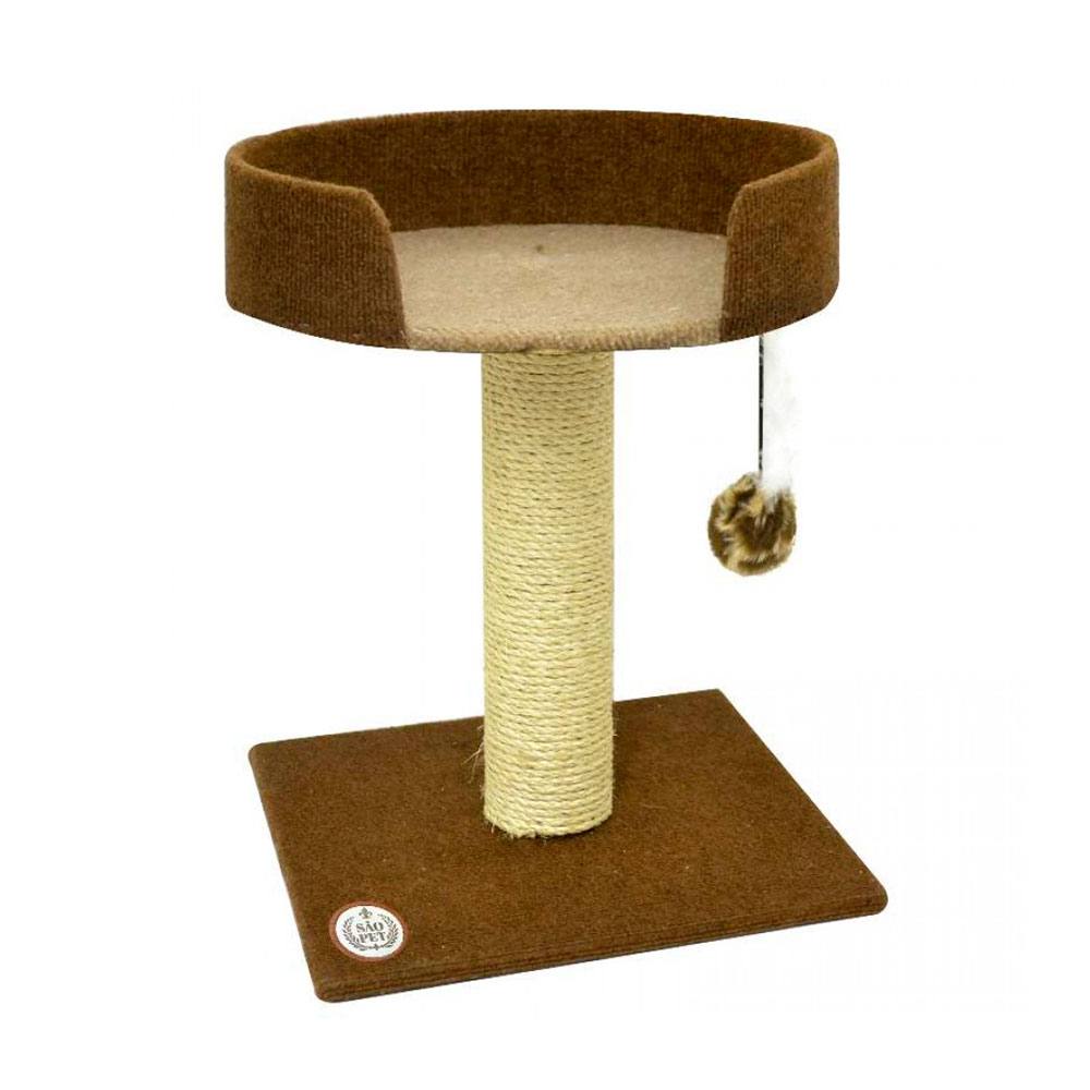 Arranhador Para Gatos Snooze Bege e Marrom São Pet 37x39x50cm