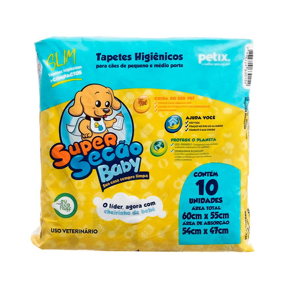 Tapete Higiênico Super Secão Baby Slim Petix 10 Unidades
