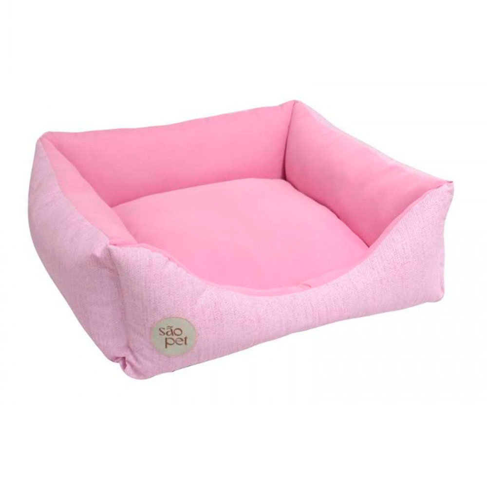 Cama Safira Para Cães e Gatos São Pet Rosa Tamanho M