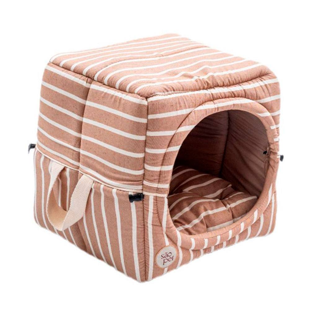 Cama Iglu Para Cães e Gatos Toca Sancho Bege São Pet Tamanho G