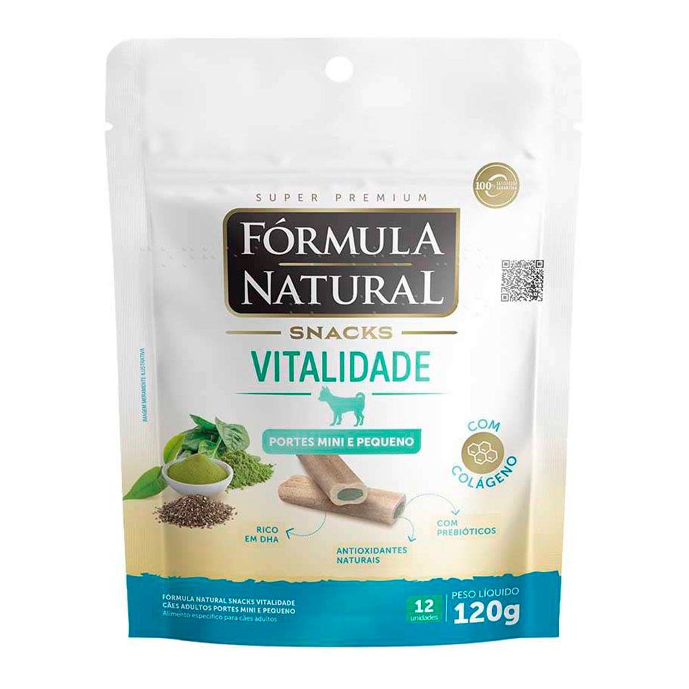 Biscoito Snack Fórmula Natural Vitalidade Cães Adultos Porte Mini e Pequeno 120g