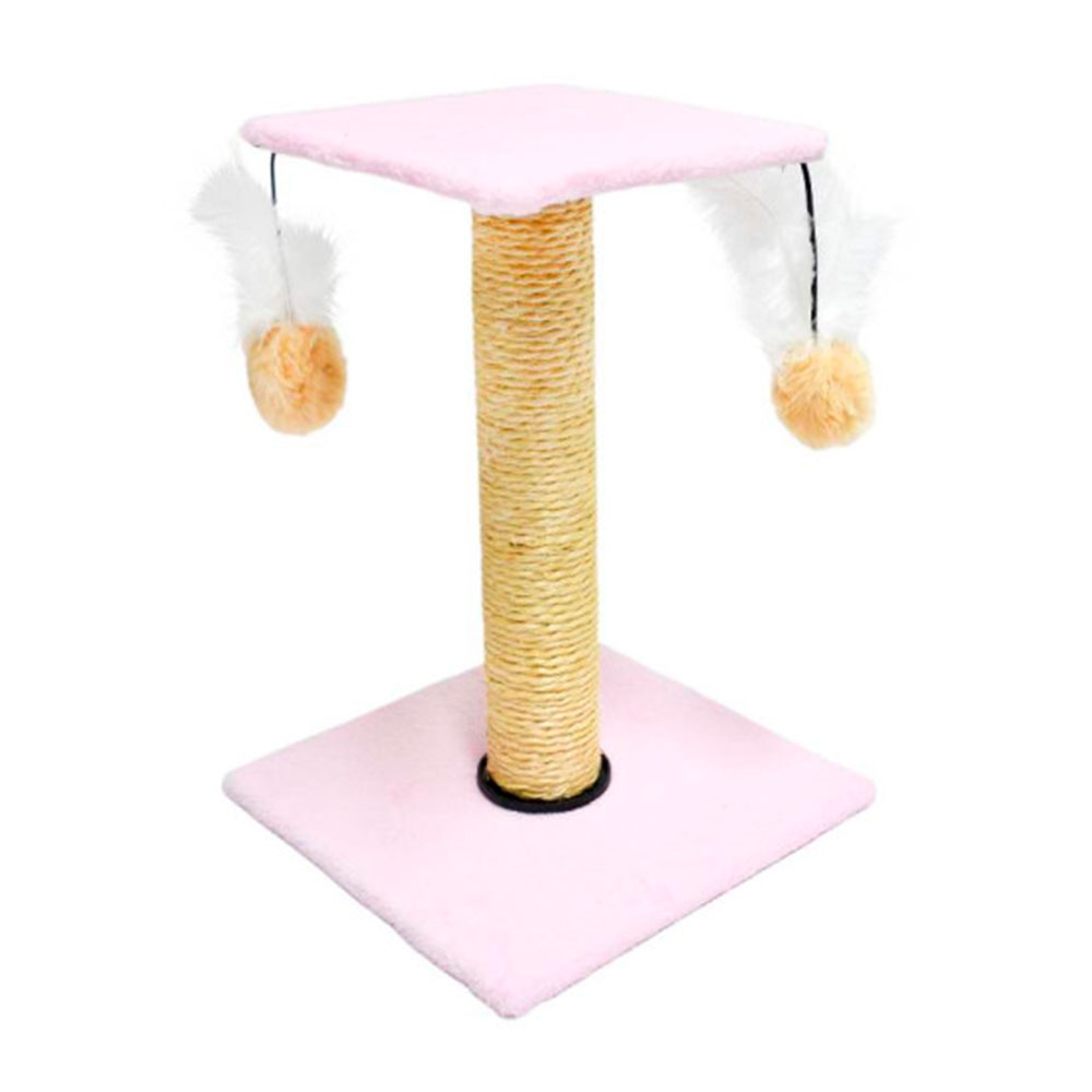 Arranhador Para Gatos Plataforma Quadrada Rosa São Pet 26x26x37cm