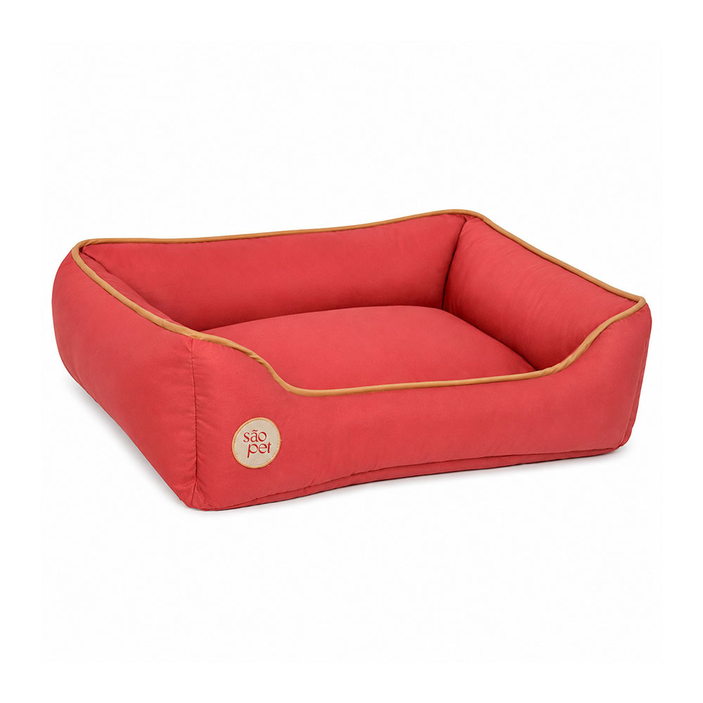Cama Para Cães e Gatos Rubi Gold Vermelho São Pet Tamanho G