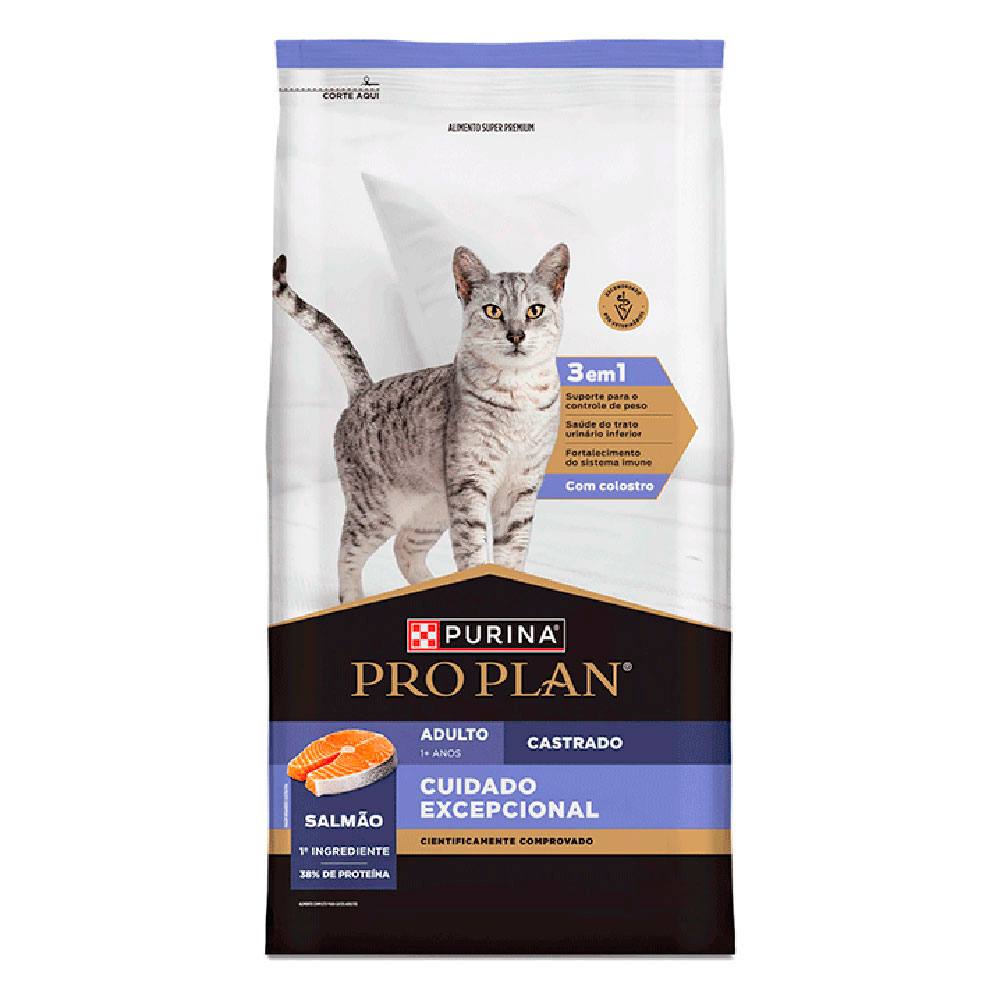 Ração Purina Pro Plan Cuidado Excepcional Gatos Castrados Sabor Salmão 7,5kg