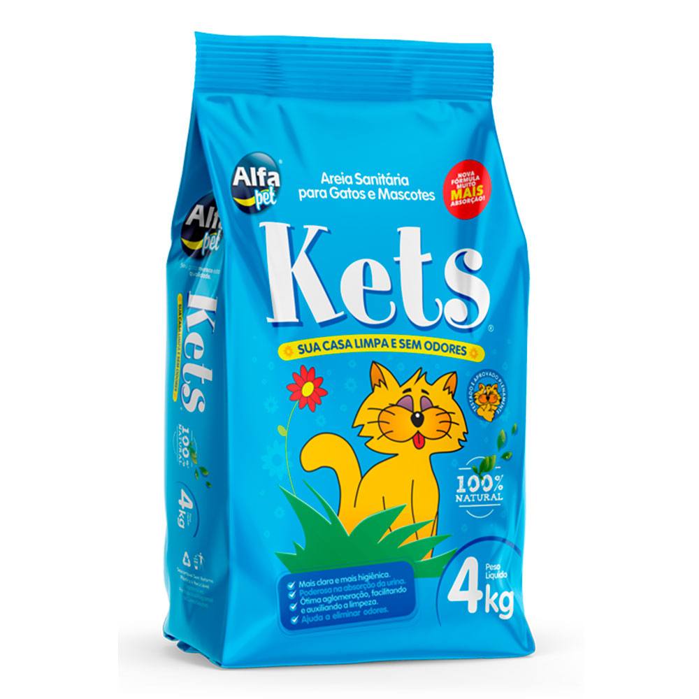 Areia Higiênica Kets Para Gatos 4kg