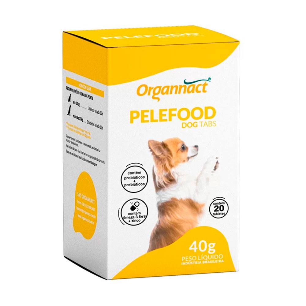 Suplemento PeleFood Dog Tabs Para Cães Organnact 20 Tabletes