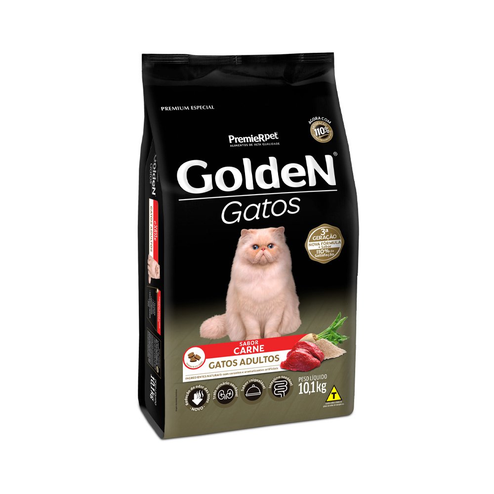 Ração Golden Gatos Adultos Carne 10,1kg
