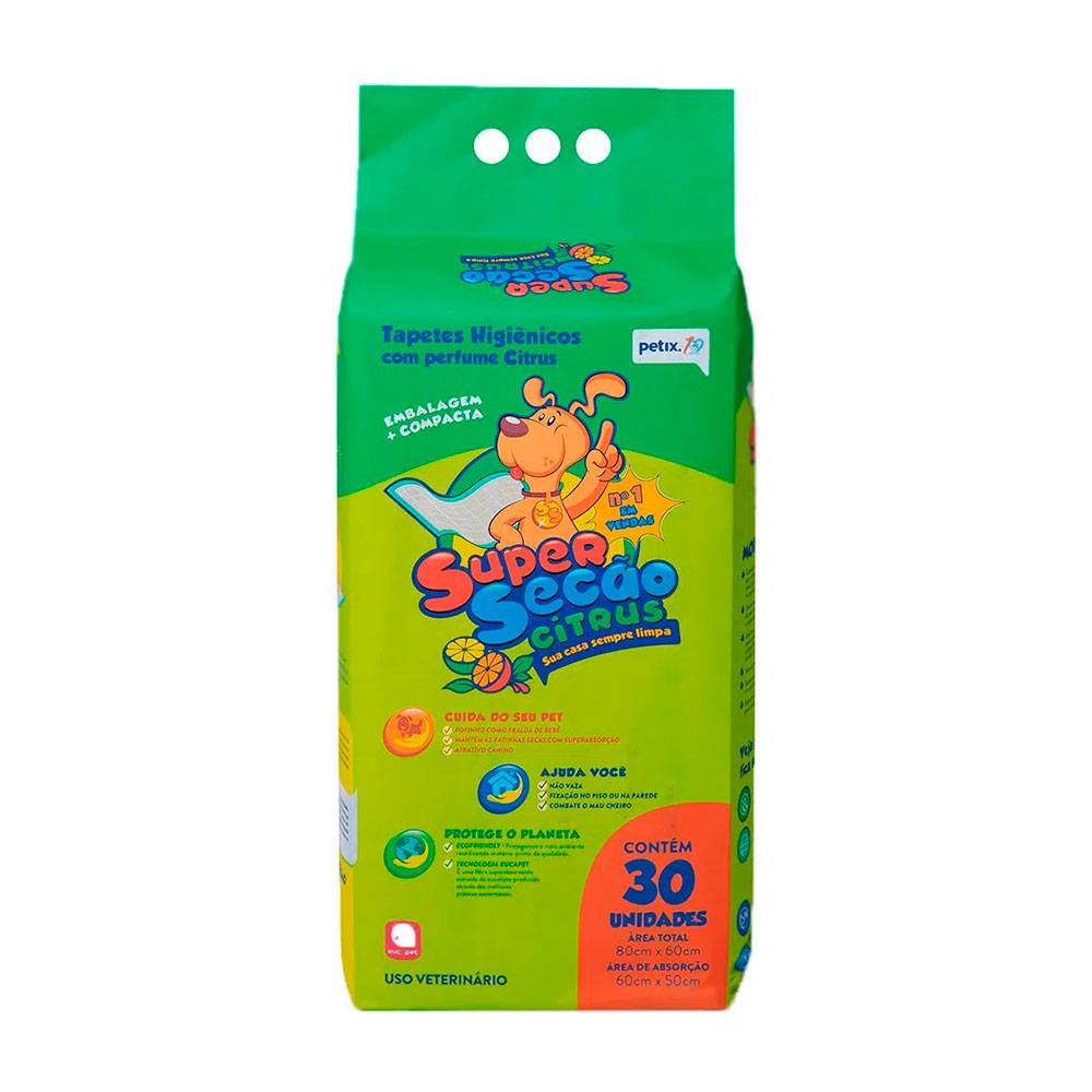 Tapete Higiênico Super Secão Citrus Petix 30 Unidades