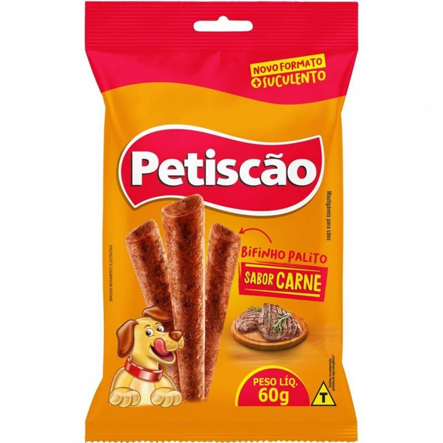 Bifinho Petiscão Palito Para Cães Sabor Carne 60g