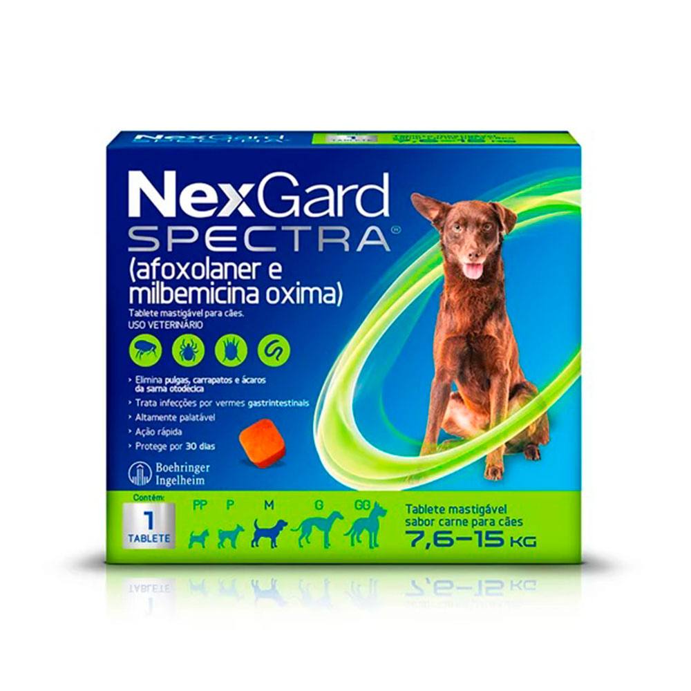 NexGard Spectra Antipulgas E Carrapatos Para Cães De 7,6 A 15kg